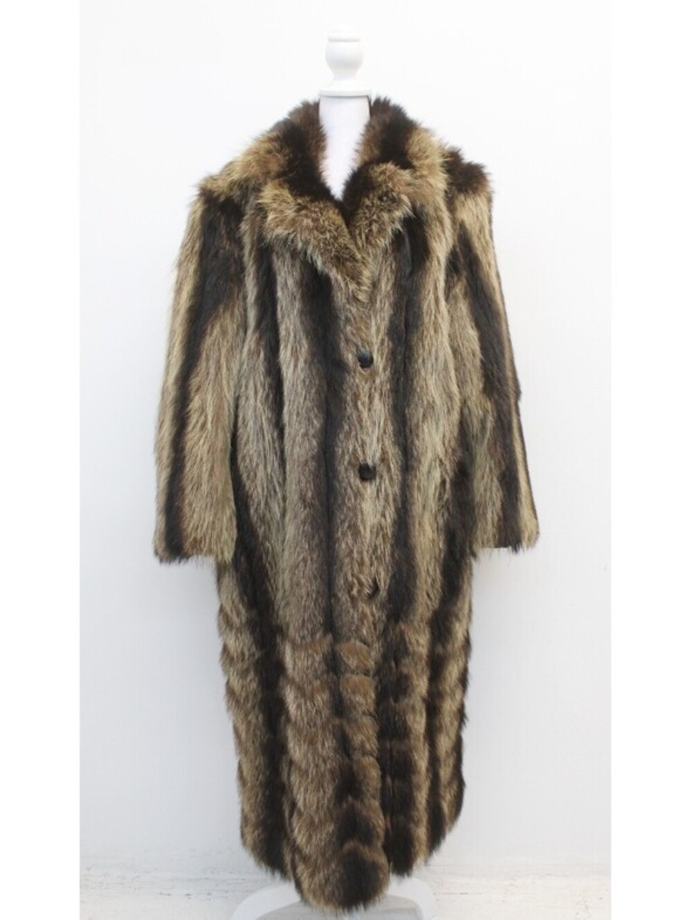 MINT RACCOON FUR & LEATHER COAT JACKET WOMEN WOMAN SIZE 8-10 MEDIUM